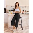 thumbnail image 4 of Ekouaer Womens Pajama Pants Wide Leg Capri Yoga Pants Lounge Comfy Sleep Pj Bottoms with Pockets, 4 of 7