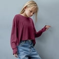 thumbnail image 4 of Y2K Tops for Girls Girls Shirts Short Sleeve Athletic Shirts Open Back Tops Active Sports Tshirts Yoga Workout Crop Tees 4-14 Years, 4 of 8