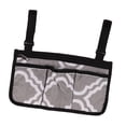 thumbnail image 1 of Walker Storage Pouches, Multi Pocket Enough Space Easily Use Wheelchair Side Bag With Reflective Strips For Outdoor For Wallet Grey Pattern, 1 of 8