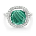 thumbnail image 2 of Gem Stone King 925 Sterling Silver Ring Malachite Moissanite (5.69 Cttw), 2 of 3
