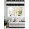 thumbnail image 3 of Kitchen Valances for Window, Black Gray White Stripe Texture Light Filtering Rod Pocket Valance Curtain, Modern Minimalist Art Short Curtains Window Topper for Bedroom Bathroom Living Room 54x18in, 3 of 7
