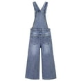 thumbnail image 2 of KIDSCOOL SPACE Girls Denim Overalls,Big Exposed External Pockets Jean Dungarees Pants,Light Blue,10-11 Years, 2 of 8