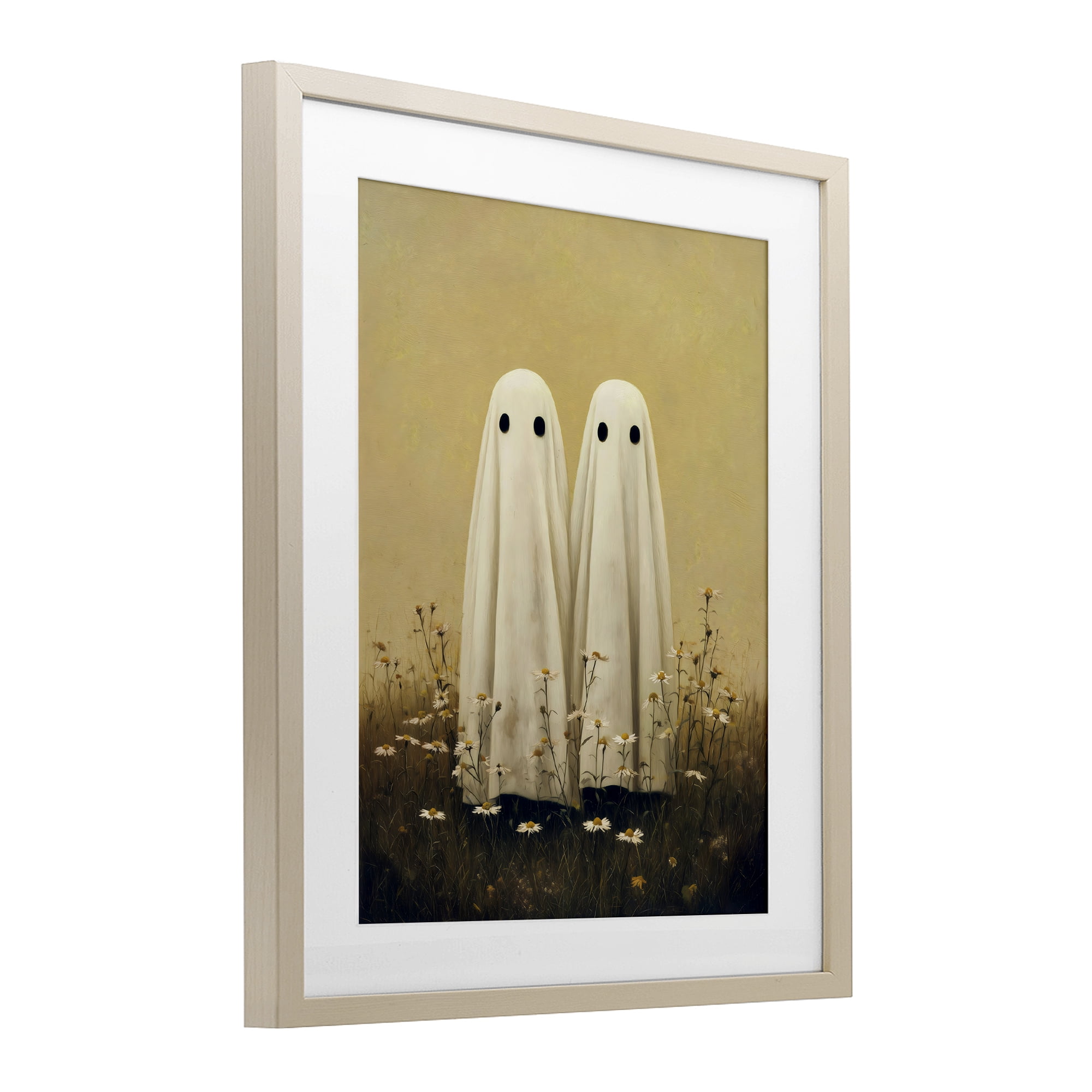 Daisy Ghost Couple Birch Framed Print Under Glass, design by Arlington Prints