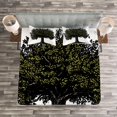thumbnail image 3 of Ambesonne Tree of Life Quilted Bedspread Set 3 Pcs, Digital Fruit Tree, Queen Size, Brown Green, 3 of 3