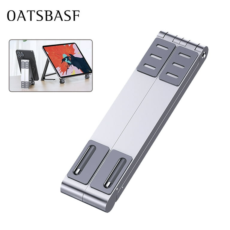 OATSBASF Foldable Laptop Stand Phone Holder Macbook Notebook Stand Desk  Accessories Adjustable Size Ergonomic Design Compatible for Most Laptops  and Phones 