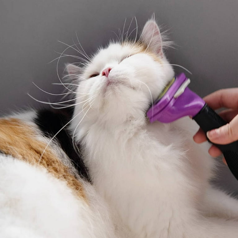 FURminator Large Long Hair Cat Deshedding Tool Reduces Shedding by 90 Stainless Steel Teeth Ergonomic Handle Large
