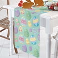 thumbnail image 4 of Newhomestyle Easter Egg Table Runner 13 x 72 inch Happy Easter Spring Colorful Eggs Teal Green Background Table Runner Non-Slip Dresser Scarves for Easter Decorations, Party, Dinner Gatherings, 1 Pack, 4 of 9