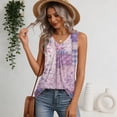 thumbnail image 4 of Iaqnaocc Womens Tank Tops 2026 Summer Sleeveless Loose Fit Geometric Print Pleated Tunic Casual Basic V-Neck Womens Tops Trendy Clothes Light Purple XL, 4 of 6