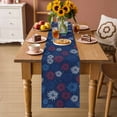 thumbnail image 6 of Independence Day Firework Table Runner, Modern Red Blue White Fireworks Star Cotton Linen Kitchen Table Decoration Washable Dining Tabletop Runners for Home Party Decor 13x120 Inches, 6 of 9