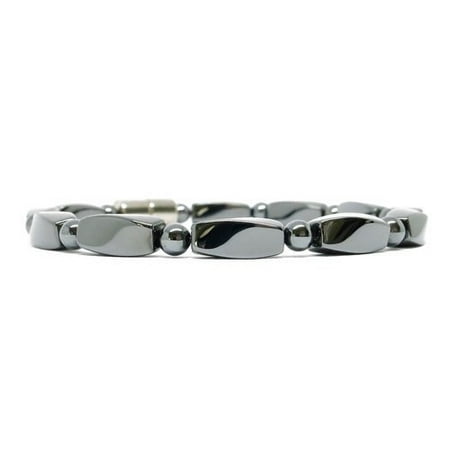 Link Magnetic Clasp Bracelet - Hematite Small Twist with Clasp - Magnetic Therapy Bracelet