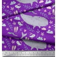 thumbnail image 2 of Soimoi Purple Rayon Fabric Cute Animals Kids Print Fabric by the Yard 56 Inch Wide, 2 of 3