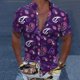 thumbnail image 2 of Camisas Casuales Para Hombre Hombres Casual Manga corta Primavera Verano Turndown Neck 3D Impreso Camisas Moda Top Blusa Camisas (Purple, XL), 2 of 4