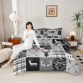 thumbnail image 4 of Homewish Jungle Deer Moose Bedding Comforter Set for Men, Grey Camo Buffalo Twin Comforter Sets, Rustic Hunting Theme Reversible Bedding Set, Super Cozy Room Decor, 2-Piece, 4 of 8