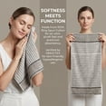 thumbnail image 4 of REGALWOVEN Striped Cotton Bathroom Hand Towels, 13 x 29 Inch Soft Absorbent Decorative Hand Towels Grey 4-Piece, 4 of 7