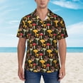 thumbnail image 2 of Honeii Mushrooms And Fern Stems Print Men’s Hawaiian Shirt,Classic Button-Down Short Sleeve Shirt, for Beach, Vacation, and Outdoor Activities,Large, 2 of 7