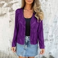 thumbnail image 6 of QQZ Regular Fit Open Front Sequin Cardigan For Women, Long Sleeve Lightweight Cardigan Sweaters For Women, Fall Outfits For Travel Business Casual Party Daily Wear, 6 of 9