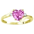 thumbnail image 2 of Original Star K� Heart Shape 6mm Created Pink Sapphire bypass Ring, 2 of 9