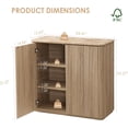 thumbnail image 7 of Hvoonc 34"W Fluted Sideboard Buffet Cabinet with Storage, Faux Marble Top, 2 Push-to-Open Doors, Adjustable Shelves, Modern Accent Cabinet for Dining Room, Living Room, Entryway, Natural Oak, 7 of 7