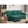 thumbnail image 6 of Victorian Sectional Sofa Bed w/ Storage - Green L-Shape Sleeper Couch, Modern Reversible Design, Living Room Furniture, 6 of 6