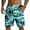 Green_004, variant on Domuza Mens Hawaiian Beach Shorts Elastic Waist Drawstring Lightweight Summer Vacation Casual Shorts with Pocket White S