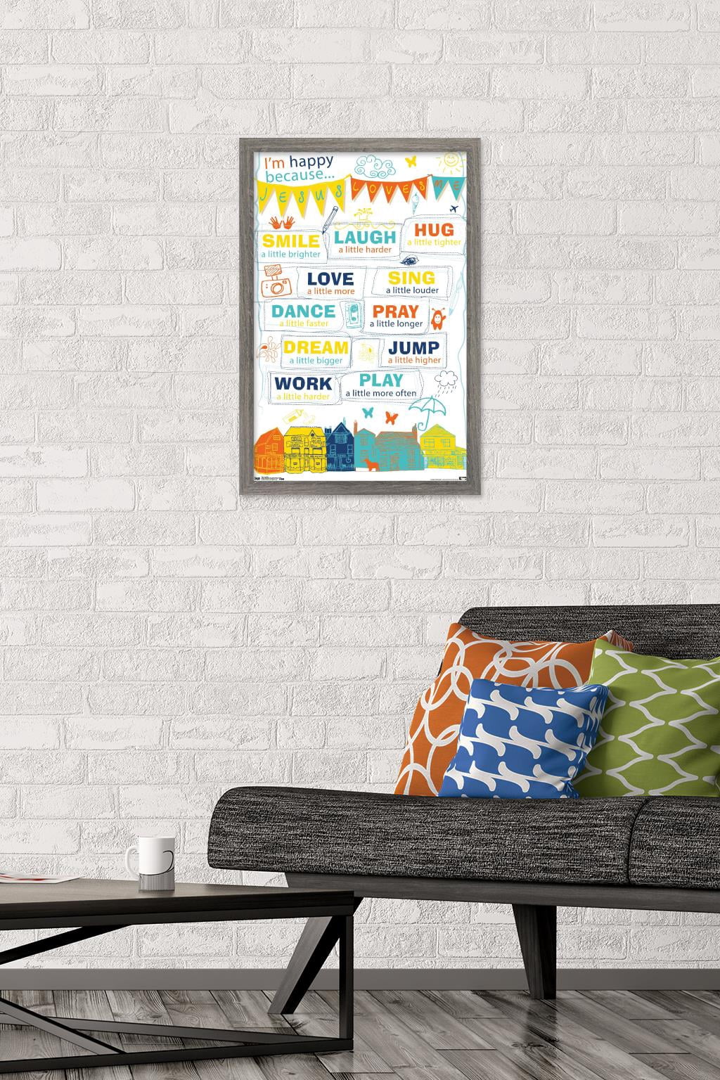 I'm Happy Wall Poster, 14.725" x 22.375" Framed