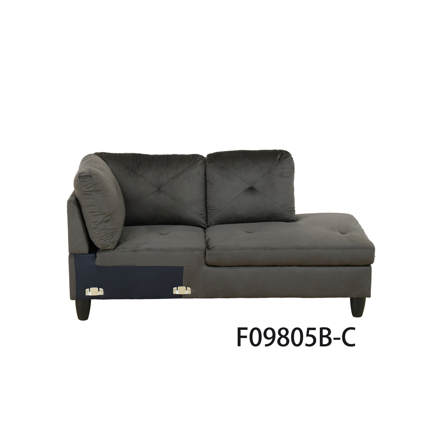Hommoo 4 Seat Sectional Sofa Living Room Furniture Sets, Modern Microfiber L Shaped Couches and Sofas Model for Home, Espresso(No Ottomans)