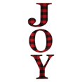 thumbnail image 4 of Rustic Letter Sign, Wooden Letter Sign JOY Shape Black Red Plaid Sturdy  For Christmas For Home, 4 of 8