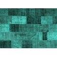 thumbnail image 1 of Ahgly Company Machine Washable Indoor Rectangle Patchwork Turquoise Blue Transitional Area Rugs, 6' x 9', 1 of 4