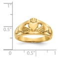 thumbnail image 3 of 14K Yellow Gold Ring Band Themed Polished Ladies Claddagh, 3 of 5