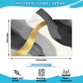 thumbnail image 2 of Gray and Gold Marble Wavy Lines Pattern Hooded Bath Towel，50"x30" for Ages 3 To 12 Kids, Quick Dry Lightweight Soft Microfiber Hood Beach Towel Cover Up for Kids, 2 of 7