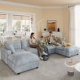 thumbnail image 5 of Sdorens 157" U Shaped Sectional Modular Couch,Comfy Upholstered Modular Cloud Sofas for Living Room,Modern Sectional Sofa with 2 Ottoman Deep Seat,Grey, 5 of 17