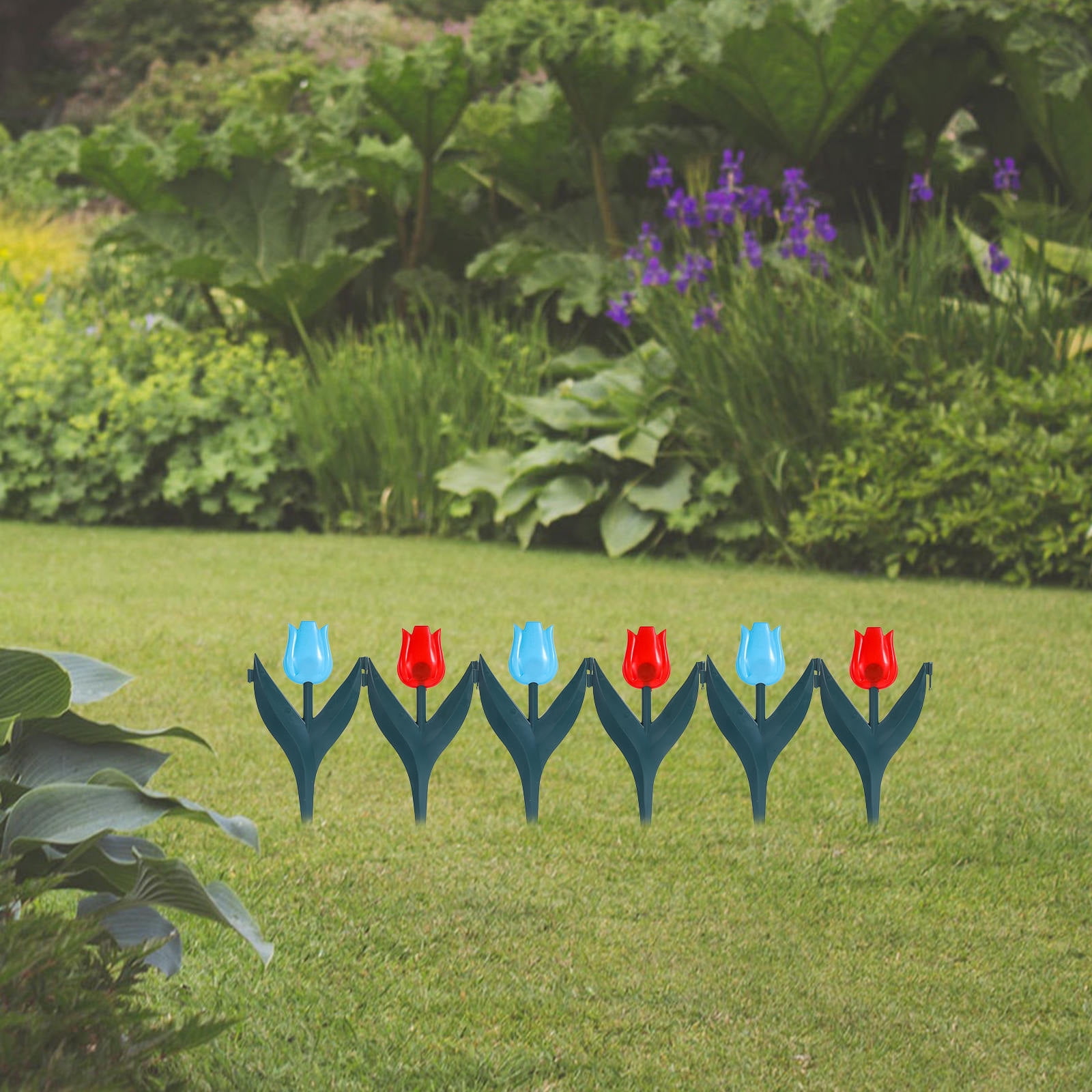 WHAMVOX 20pcs Decorative Garden Fence Border Plastic Garden Fence Border and Landscape Edging Tulip Garden Edge for Landscaping Garden Edging Border