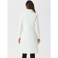 thumbnail image 3 of DARING DIVA Women's Peter Pan Collar Single Breasted Long Pea Coat Cream White XS, 3 of 6