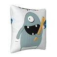thumbnail image 2 of LNWH Decorative Pillow Covers, Cartoon Devil Monster Square Sofa Decorative Knit Pillow Case, 20"x20", 2 of 8
