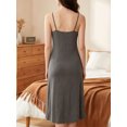 thumbnail image 2 of Musefolio Women’s Sleeveless V-Neck Cami Nightgown Summer Lace Trim Slim Fit Solid Color Sexy Lingerie Sleepwear Dress S-XL, 2 of 7
