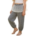 thumbnail image 6 of Asxite Toddler Girls Plaid Lace Detail Loose Breathable Casual Pants Elastic Waist Summer 5-15 Y, 6 of 7