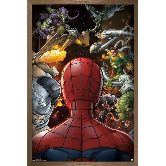 Marvel Comics - Spider-Man - Villains Wall Poster, 14.725" x 22.375", Framed