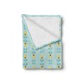 thumbnail image 2 of Floral Soft Flannel Fleece Throw Blanket, Pattern with Abstract Scandinavian Style Geometric Flowers, Cozy Plush for Indoor and Outdoor Use, 50" x 60", Pale Blue Yellow, by Ambesonne, 2 of 5