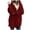 #01Wine, variant on Women Hooded Cardigan Fuzzy Jacket Winter Open Front Fleece Coat Outwear with Pockets Gray 3XL