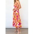 thumbnail image 5 of Women's Printed Smocked Square Neck Tiered Sleeveless Midi Dress Polyester 100% fabric in colorful pattern chic, 5 of 6