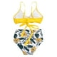thumbnail image 4 of Sunloudy - Traje de baño de dos piezas para mujer, tops de bikini con tirantes finos de color sólido + bragas de bikini con estampado de leopardo Sunloudy S M L XL XXL, 4 of 8