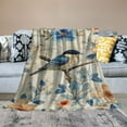 thumbnail image 5 of GWJING Blue Bird Flannel Blanket - Beautiful Bluebird, Flower, and Butterfly Throw,Playful Gifts for Adult &amp; Nature Lovers, Ultra Soft &amp; Warm,Lightweight,for Couch Bedroom Living Room 30x40in, 5 of 8