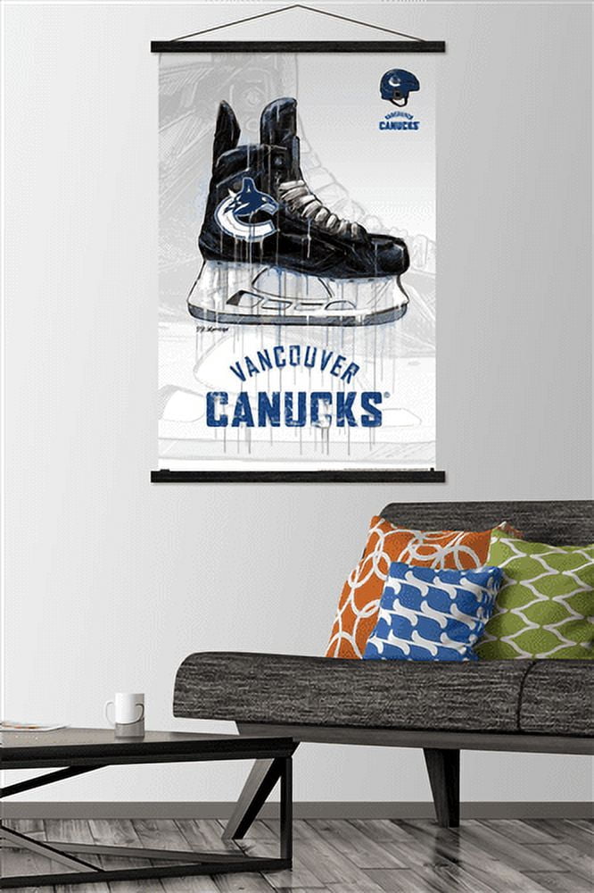 NHL Vancouver Canucks - Drip Skate 21 Wall Poster with Wooden Magnetic Frame, 22.375" x 34"