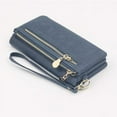 thumbnail image 1 of Cartera larga de mujer con doble cremallera y acabado esmerilado, cartera de mano de mujer de gran capacidad, cartera de mano larga, 1 of 6
