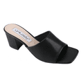 thumbnail image 2 of Info-1 Women Open Toe Slip On Block Chunky Low Heels Mules Pumps Slides Black USA Size 7, 2 of 5