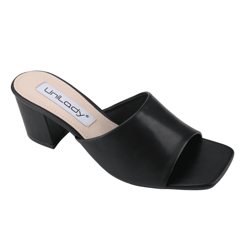 Info-1 Comfy Women's Open Toe, Vegan Leather, Slip On, Low