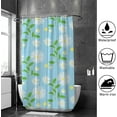 thumbnail image 4 of Coolnut Shower Curtain Set with Hooks Daisy White Flowers on Cyan Background Polyester Waterproof Bath Curtain for Bathroom Bathtubs Decor 60 x 72 Inches, 4 of 6