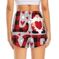 thumbnail image 4 of Uemuo Buffalo Plaid Love And Gnome Pattern Women's Athletic Shorts High Waisted Running Shorts with Liner Pockets Gym Elastic Workout Shorts-Small, 4 of 9