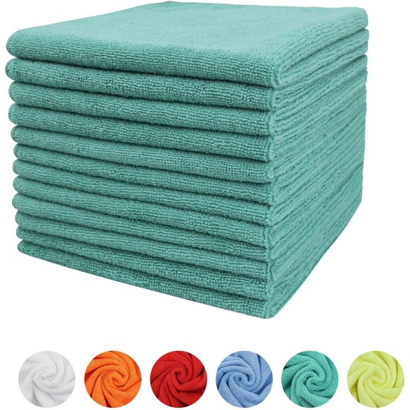 Microfiber Cleaning Cloth, 12in*12in, 50 Pack Ultra-Thick Cleaning Rags, Super Absorbent, Lint Free & Streak Free Cleaning Towels for Car, House, Kitchen, Office