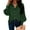 Green, variant on Women's Long Sleeve Casual Button-Down Blouse, Soft Polyester T-Shirt Top for Summer and Spring
